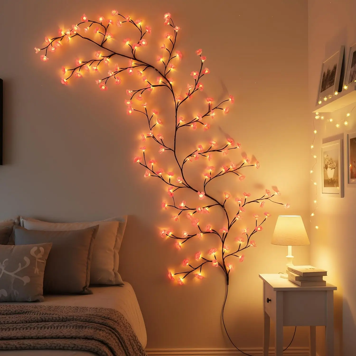 Cherry Tree Branch Lights Usb Powered Blossom Branch Decoration Night Lights For Home Wall Cherry Enchanted Willow Vine JJ1980