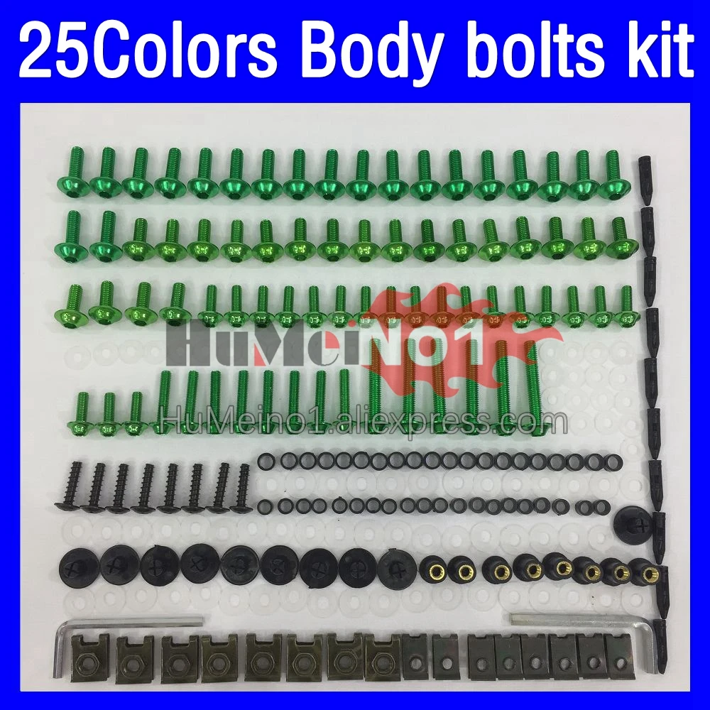 268ps Fairing bolts full screw kit For YAMAHA YZF-R6 06-07 YZF600 YZF 600 CC YZF R6 YZFR6 06 07 2006 2007 Body bolt screws Nuts