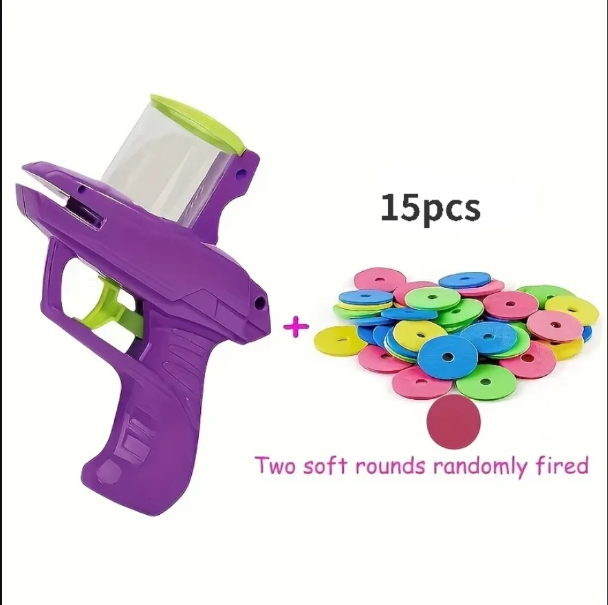 Colorful Flying Discs Set Cat Dog Toy Pet Toy Gun Launcher Interactive Toys for Kitten Indoor & Outdoor Training Chasing