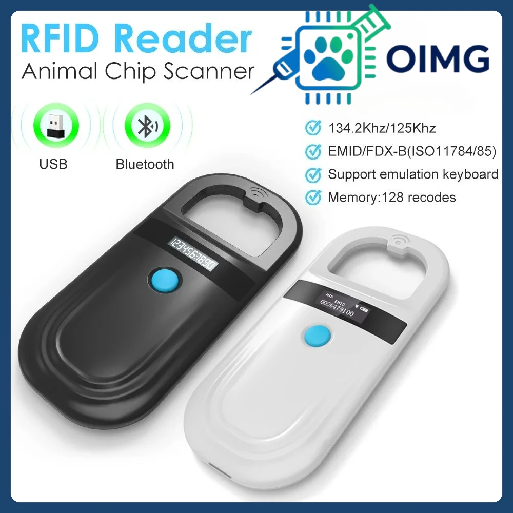 

Pet ID Chip Digital Scanner USB RFID Dog Cat Animal Handheld 134.2KHz Identification Tag Card Reader Chip