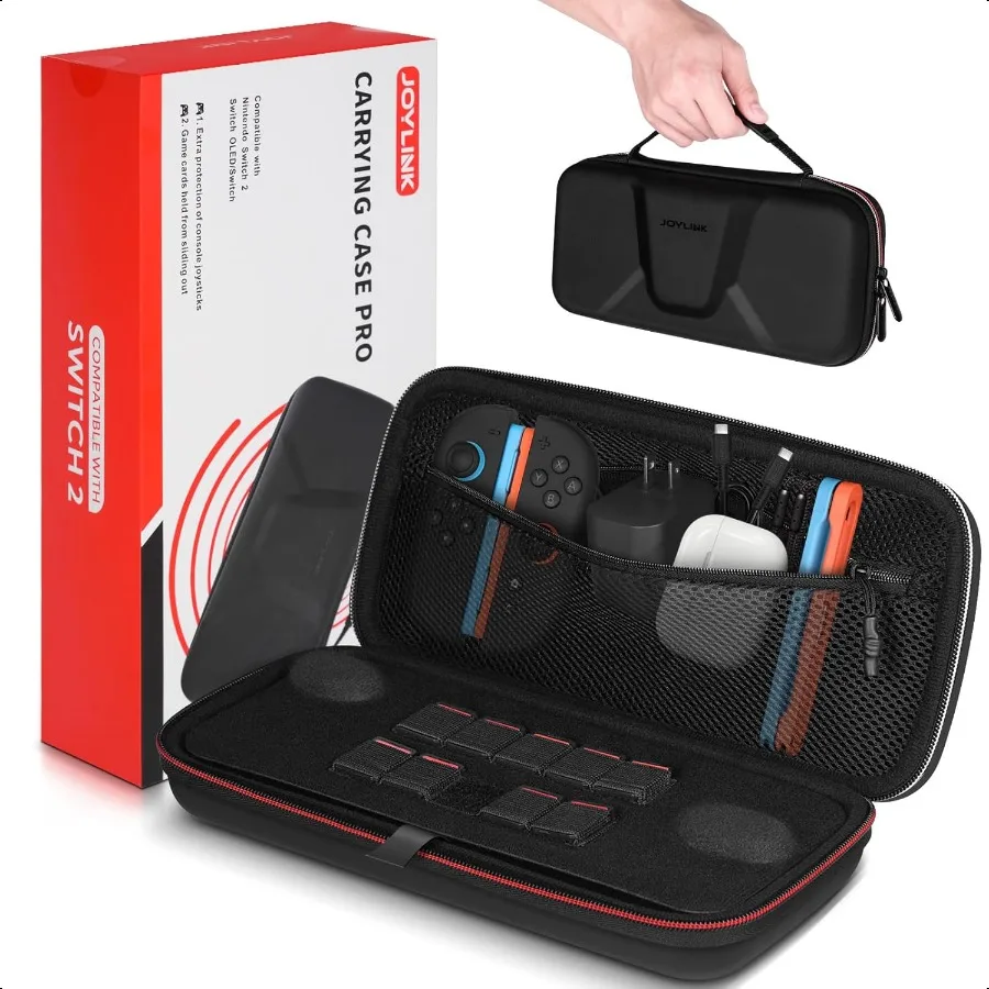 

Carrying Case for Switch 2 Protective Hard Shell Travel Case for Switch 2 Dual EVA Large Capacity Case for AC Adapter Console