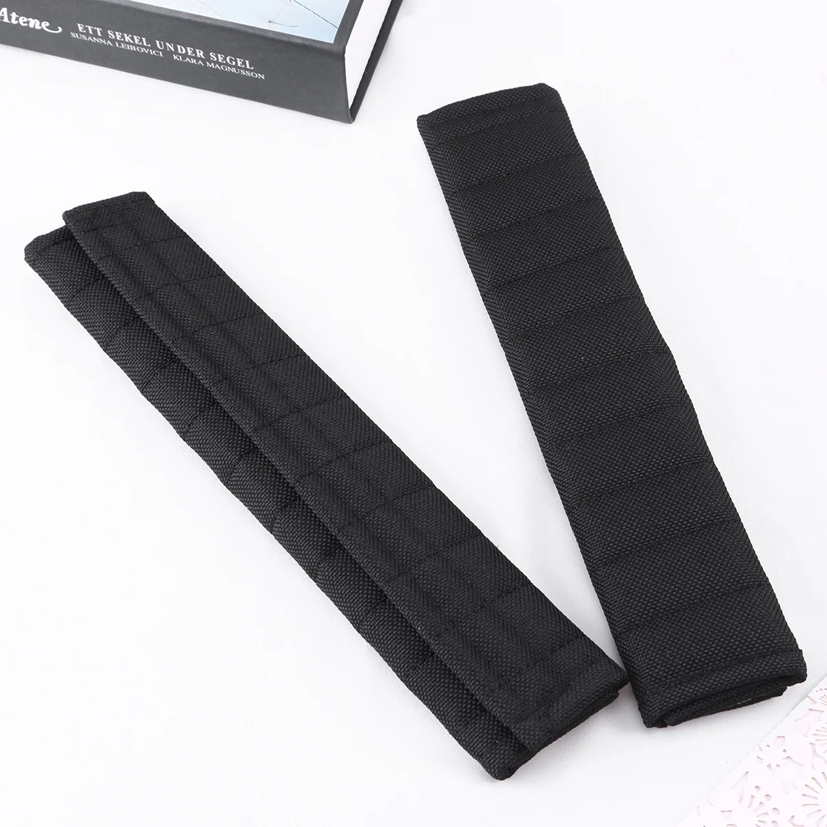 

2Pcs Safety Protector Flax Cover Black Soft Comfortable Breathable Shoulder Pad Accessory Cushion for Strap