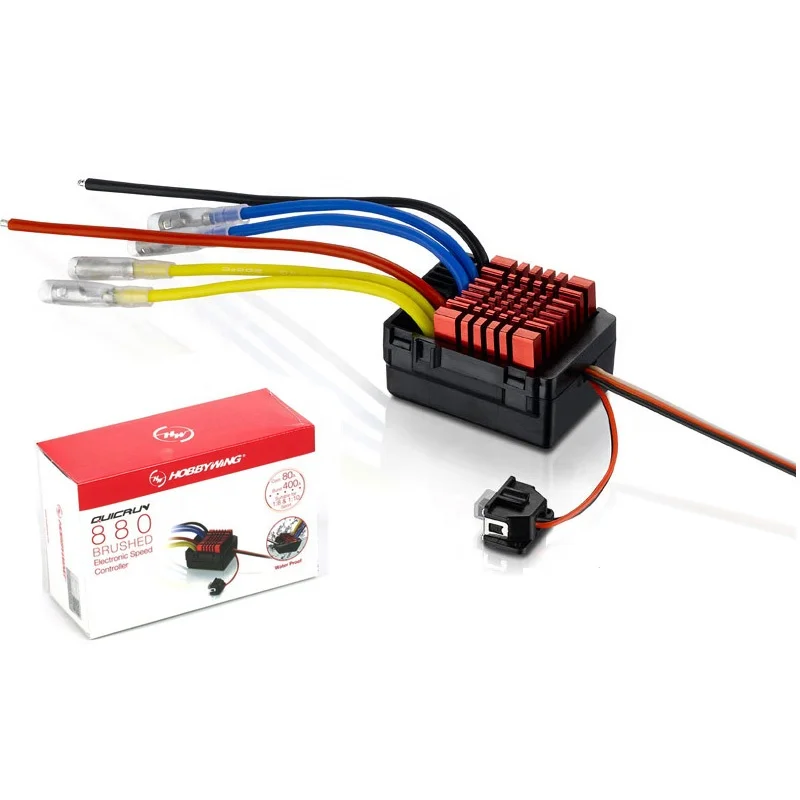 Hobbywing QuicRun WP 880 80A Dual Brushed Waterproof ESC Speed Controller Motor Components for 1/8 RC Car