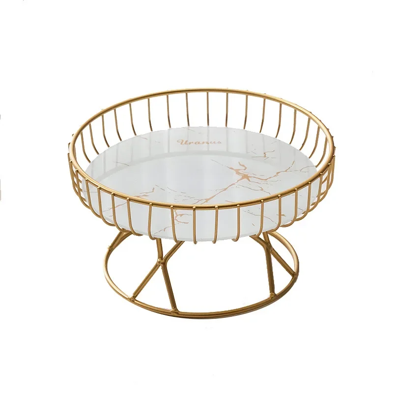 Large Metal Fruit Bowl with Drainage Tray, Golden Luxury Style Fruit Basket for Kitchen Counter, Vegetables & Snacks