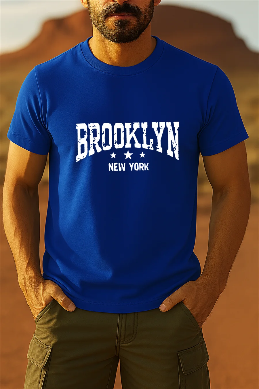 Men's T-shirt summer new solid color letter printed short sleeved T-shirt casual, comfortable, breathable