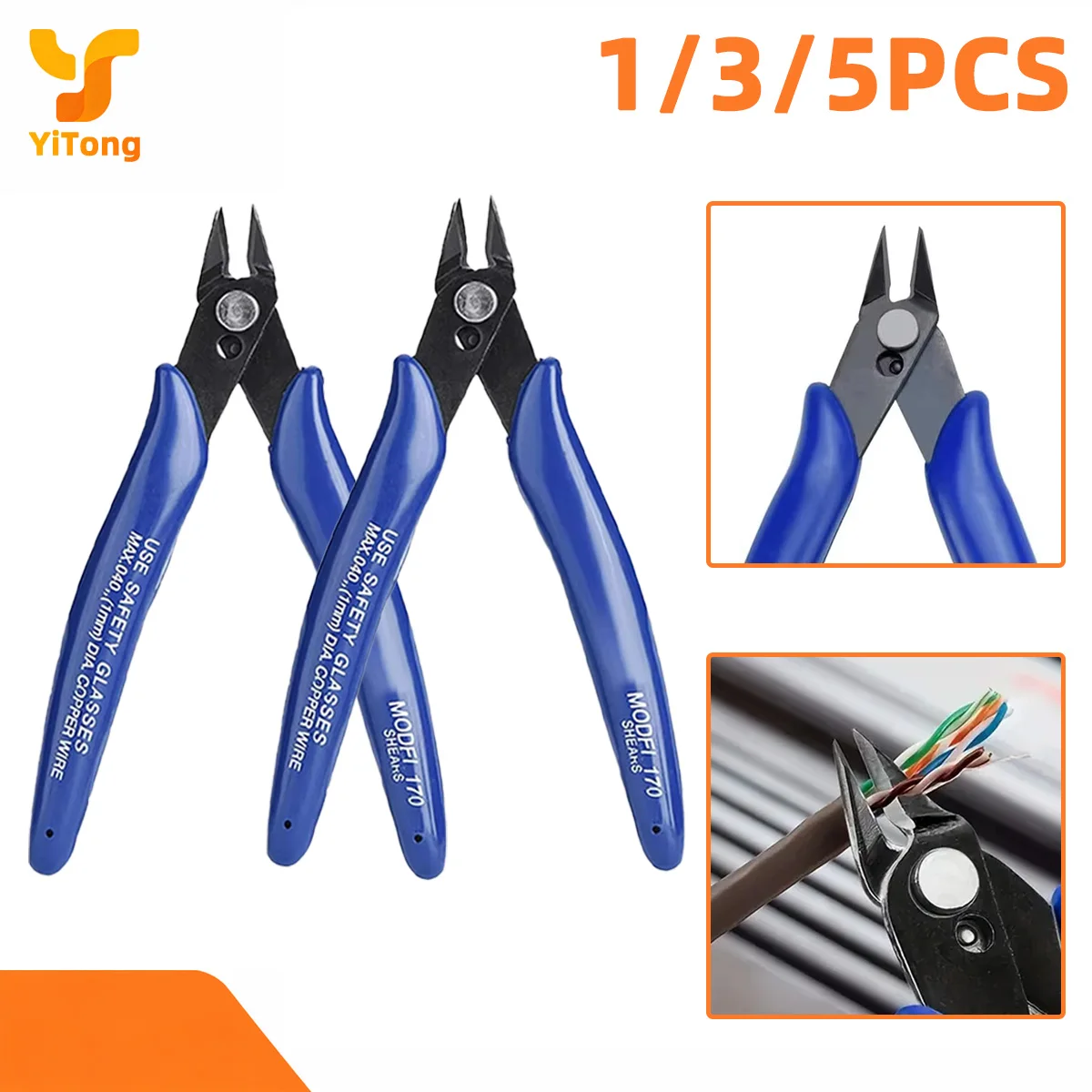 Yitong 1/3/5PCS Side Cutting Pliers Wire Cutter Diagonal Nippers Model Building Jewelry Craft Cutting Tools Repair Supplies
