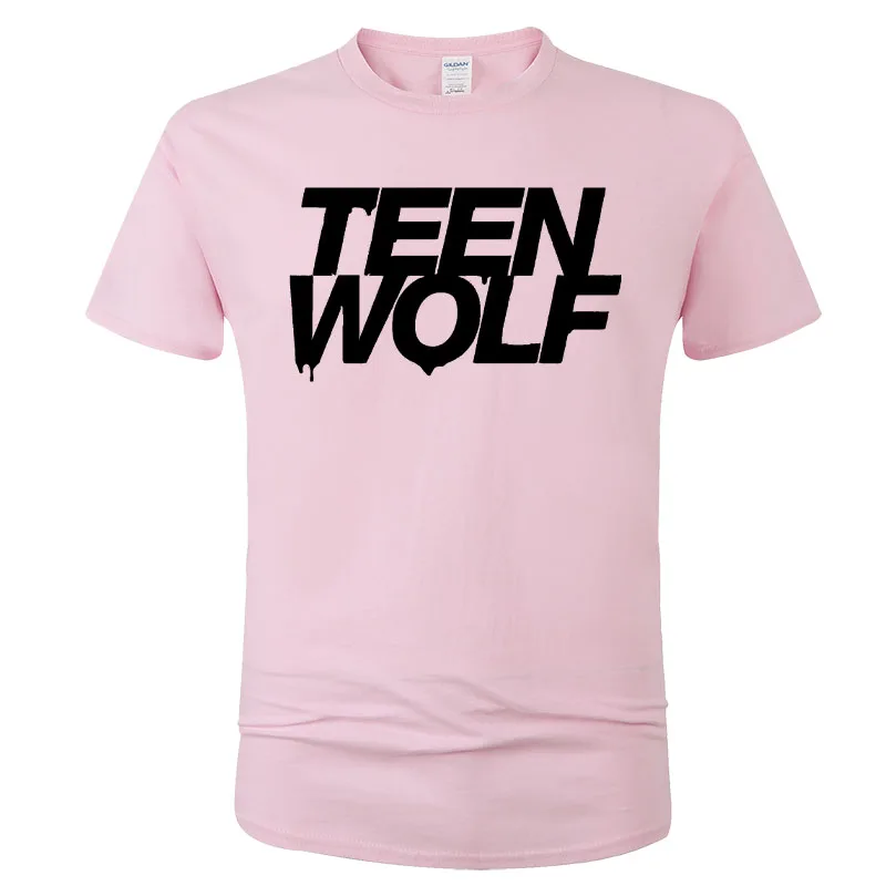 Teen Wolf Letter Print 2024 Summer Popular Trend Simple Round Neck Men\'s T-shirt Casual High endVersatile Men\'s Short SleeveG138