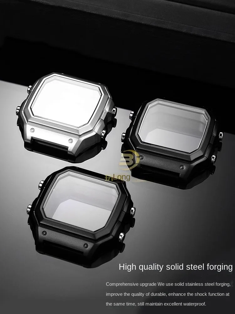 For Casio AE1200 case mod kit modification all metal case 3299 AE-1200 bezel glass waterproof ring kit 304 stainless steel part