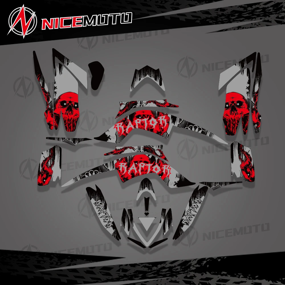 

NICEMOTO for Custom Team Graphics Backgrounds Decals Stickers Kit For YAMAHA 13-21 RAPTOR 700 Decals Stickers