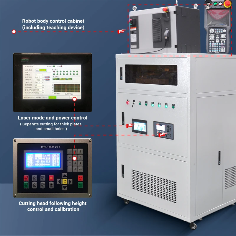 Robot Arm Fiber Laser Cutter, Máquina de corte 3D Axis para aço inoxidável, 3kW