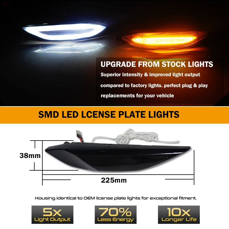 iJDM For Porsche Cayenne 958 Gen Front Side Marker Light Amber Turn Signal Light white Running Position Lights/DRL 2011-2014 12V