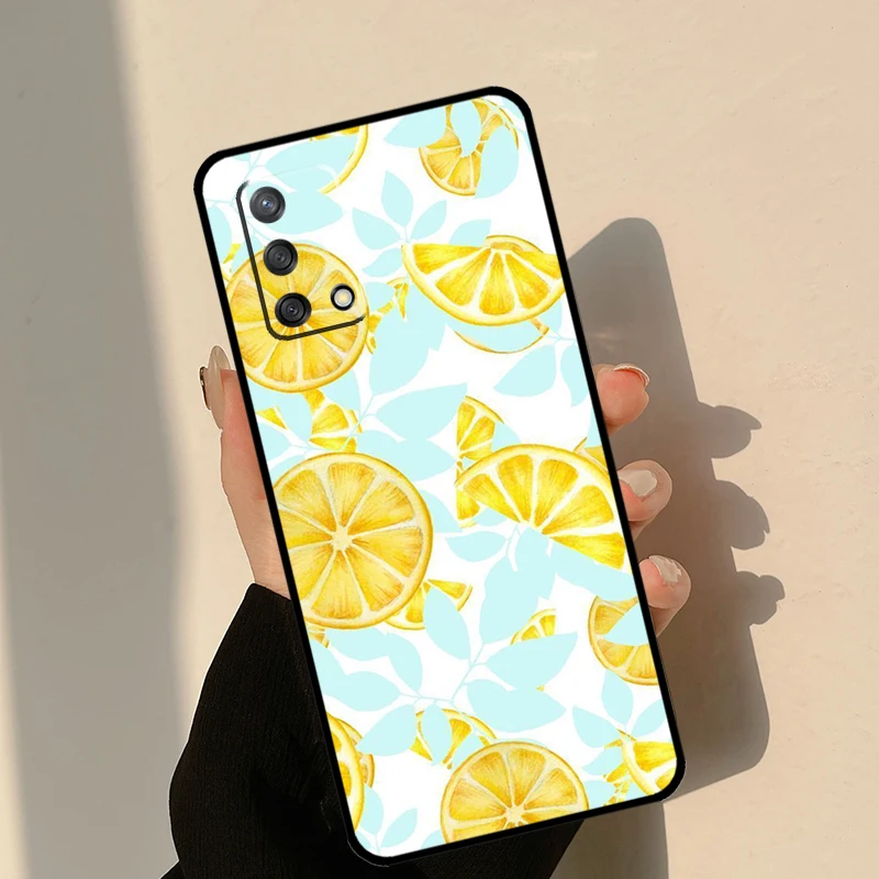 Fruit Lemon Case For OPPO A57 A77 A17 A15 A16 A76 A96 A54 A74 A52 A72 A91 A93 A5 A9 A31 A53 A54S Funda