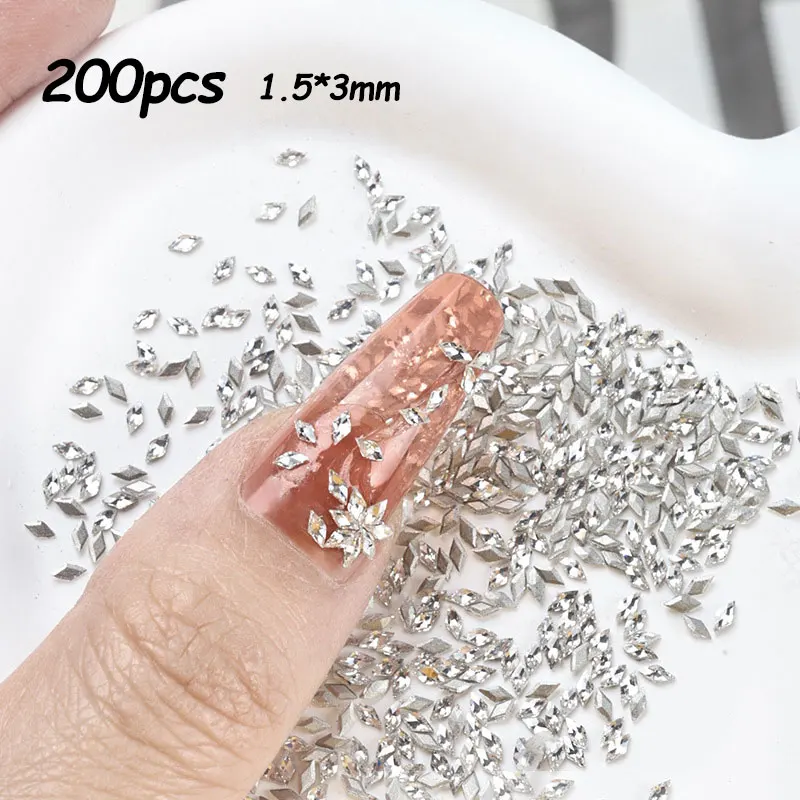 

100/50pcs Shiny Zircon Rhinestones Nail Charms Mini Rhombic Nails Gemstones Flatback 3D Manicure Craft Rhinestones Decoration