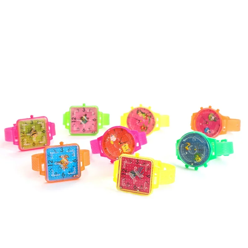 Children\'s Watch Toys Mini Color Maze Toys Plastic Labyrinth Ball Kids Birthday Party Favors Baby Gift Present