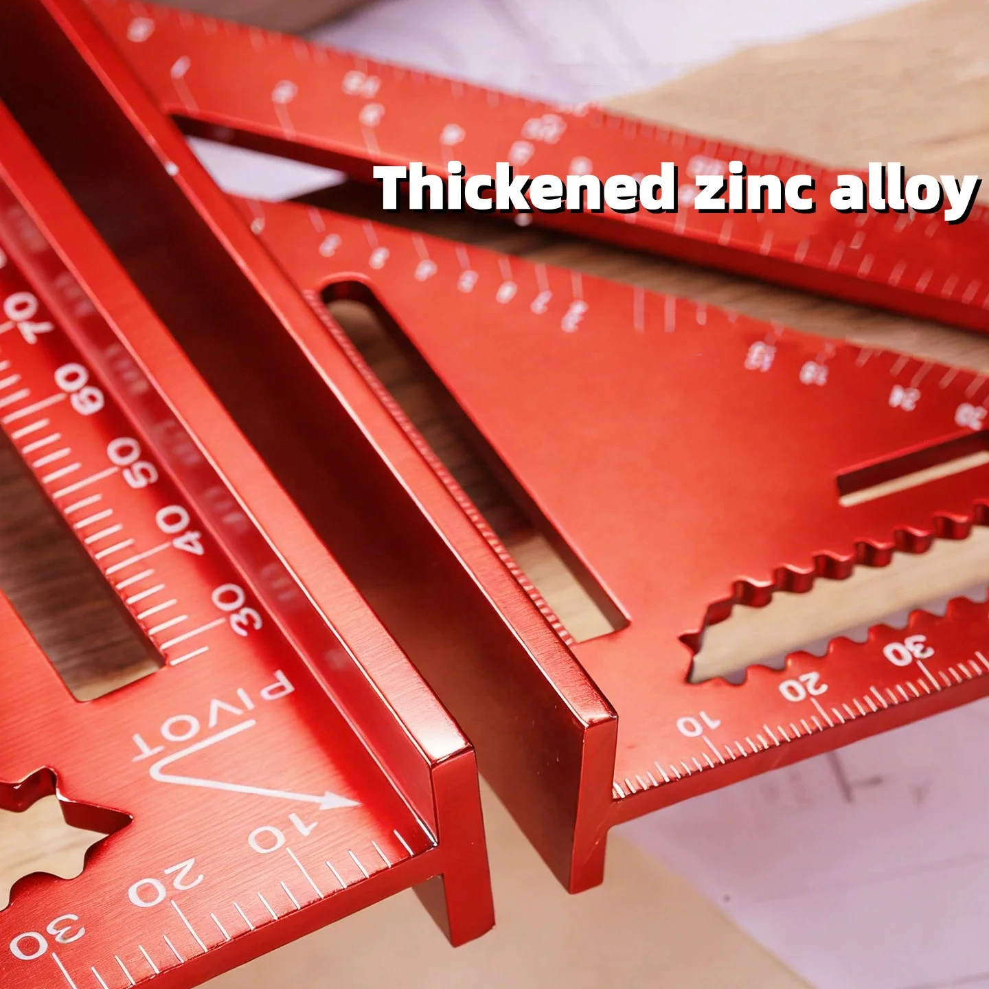 Multi-functional high-precision aluminum alloy woodworking square, thickened wear-resistant and rust-proof right-angle square