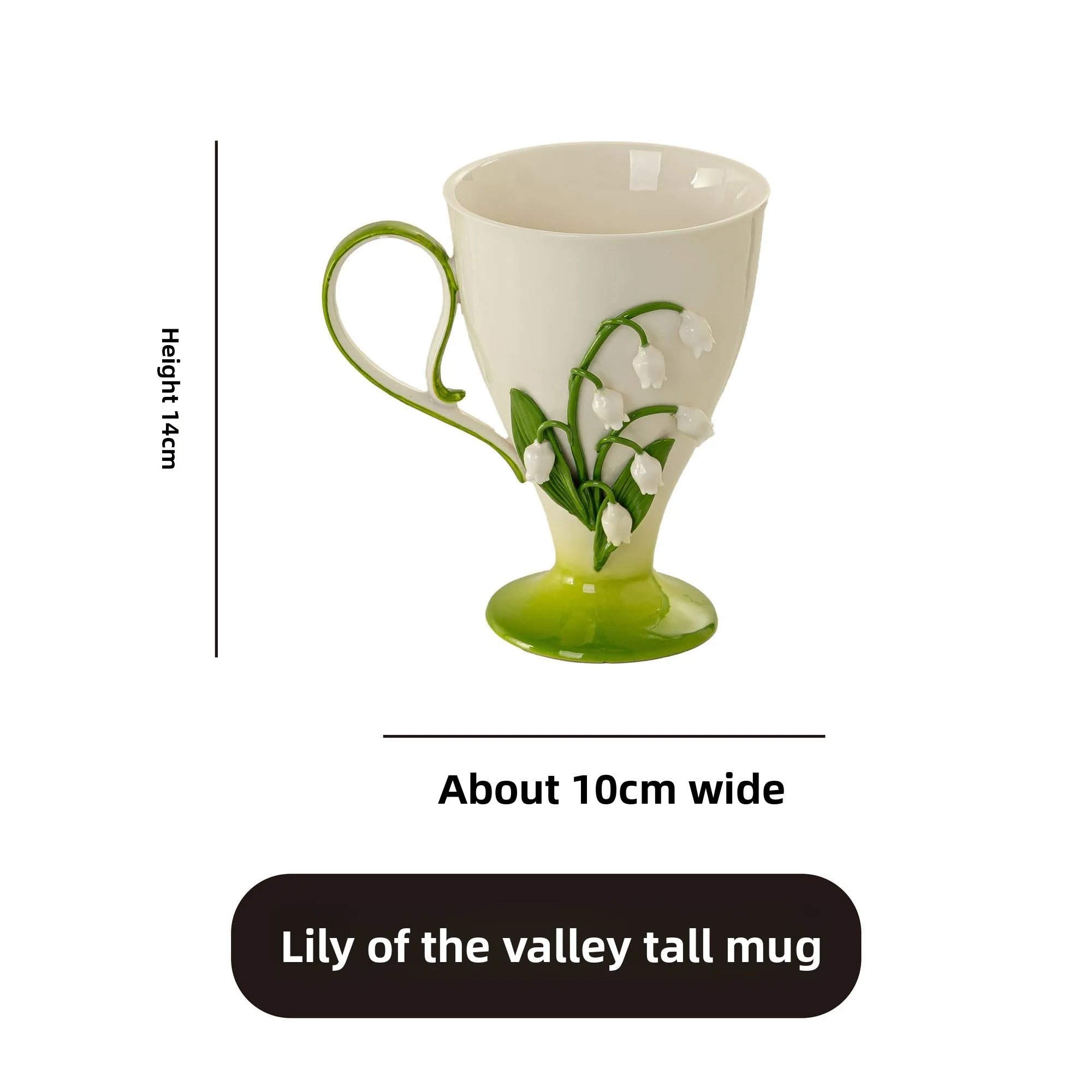 High End Handmade Orchid Ceramic Mug,Restaurant Home Coffee Mugs,Large Capacity High-value Drinking Cupsw,Christmas Gift Tea Cup