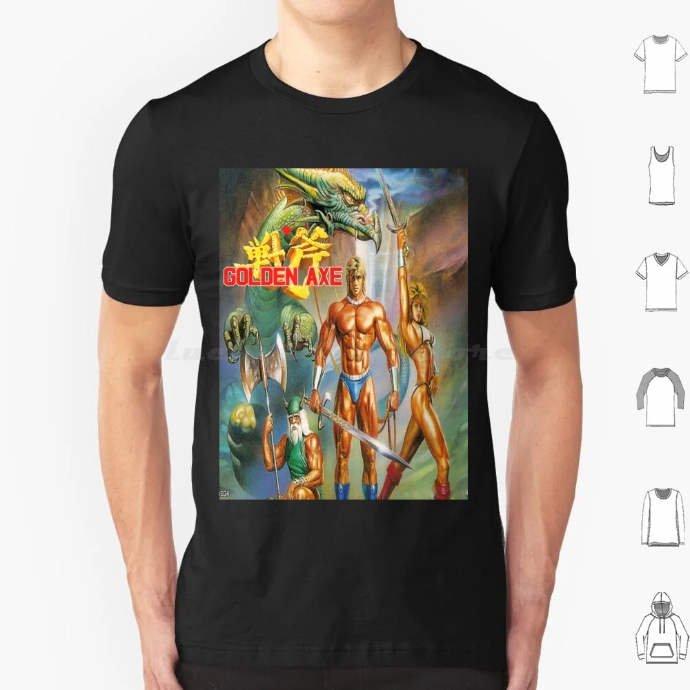 Golden Axe T Shirt Big Size 100% Cotton Golden Axe Megadrive Gaming Retro Geek Nerd Classic