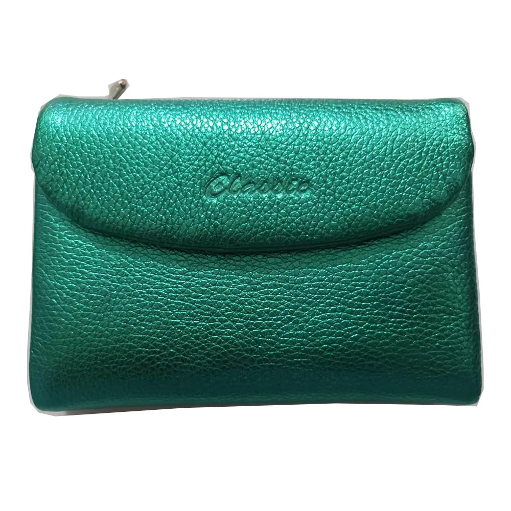 Card Holder Women Genuine Leather Wallet Soft Real Cow Leather Purse Short Cowhide Clutch Bag with Gift Box