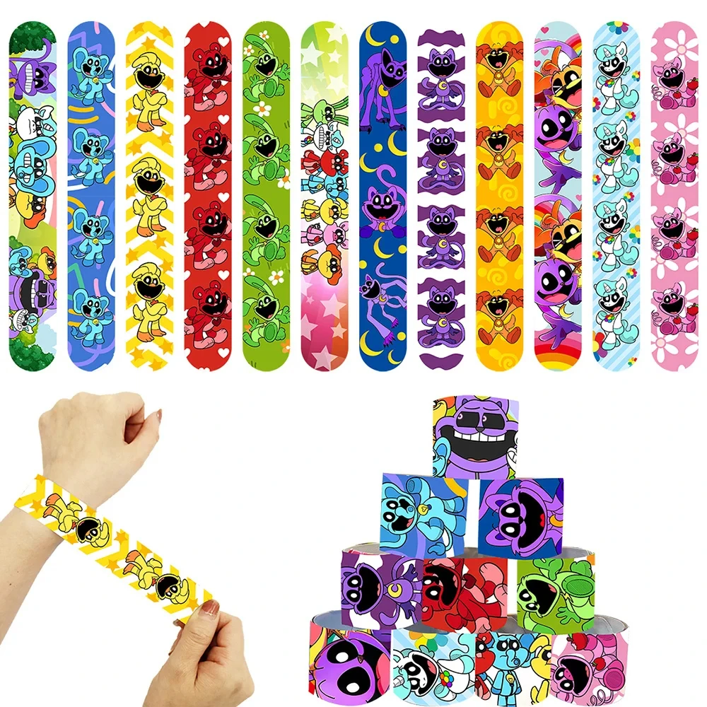 

Smiling Critters Snap Bracelets Pinata Toy Loot/Party Bag Fillers Slap Wristband for Kids Birthday Party Favors Gifts