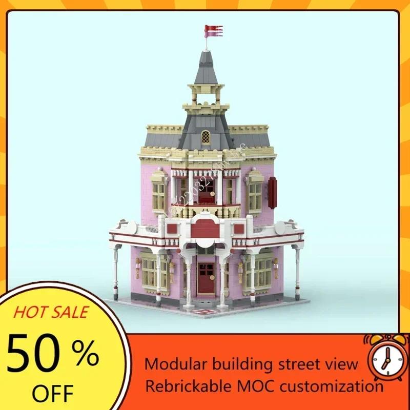 3332PCS Customized MOC Modular Corner Ice Cream Parlor Street View Model Building Blocks Technology Bricks Assembly Toys Gifts