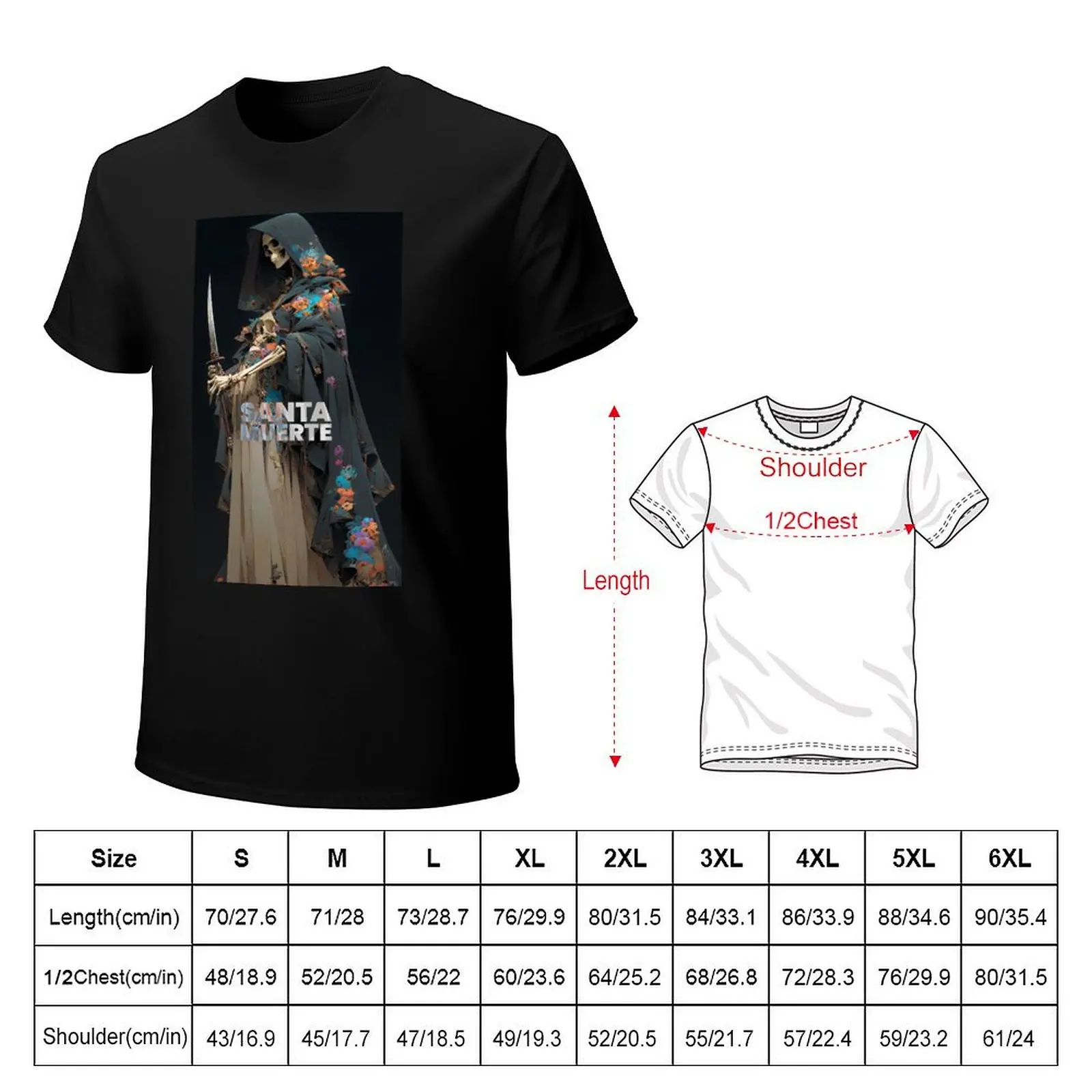 Nuestra Se?ora de la Santa Muerte T-shirt summer clothes hippie clothes quick-drying plus sizes heavy weight t shirts for men