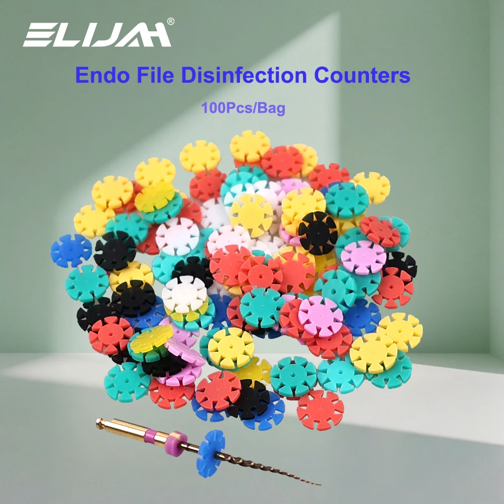 ELIJAH 100 Pcs Root Canal Files Stopper Disinfection Marking Circle Dental Mark Ring Counting Rubber Stopper Dental Accessories