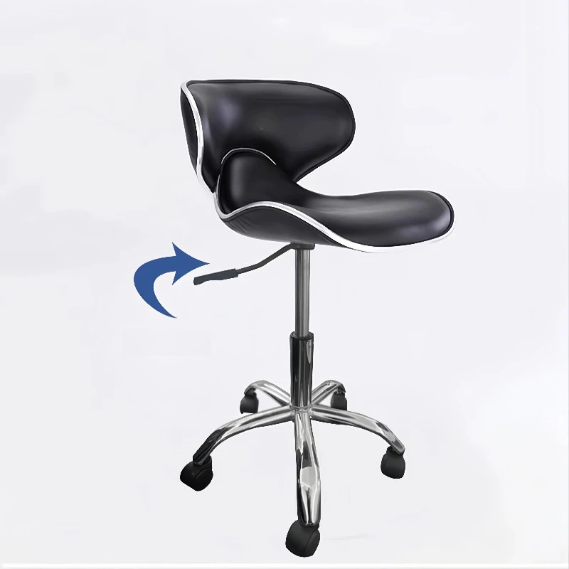 ‌Height-Adjustable PU Saddle Chair ，360° Swivel Beauty Stool, Anti-Slip Pet Grooming Chair, Ergonomic Office Seat