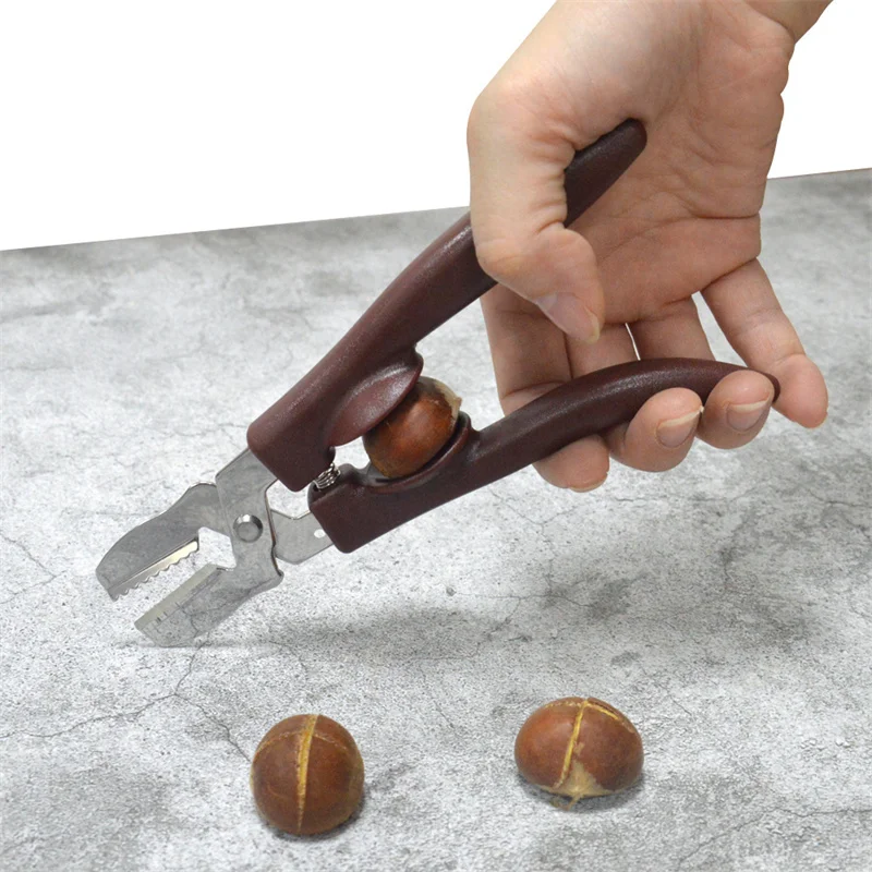 2 قطعة أداة قطع الكستناء متعددة الأغراض الجوز البقان الجوز المفرقع الكستناء قذيفة تقشير كليب البلاستيك الكستناء فتاحة و القاطع