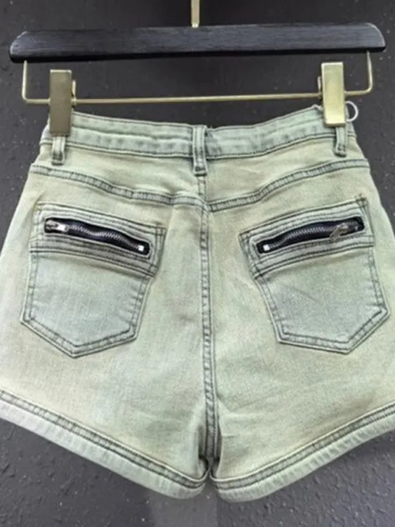 High Waist Wide Leg Short Jeans Women's Distressed Frayed Hem A-line Pants Sexy Versatile Hot Pants Korean Style Casual Pants