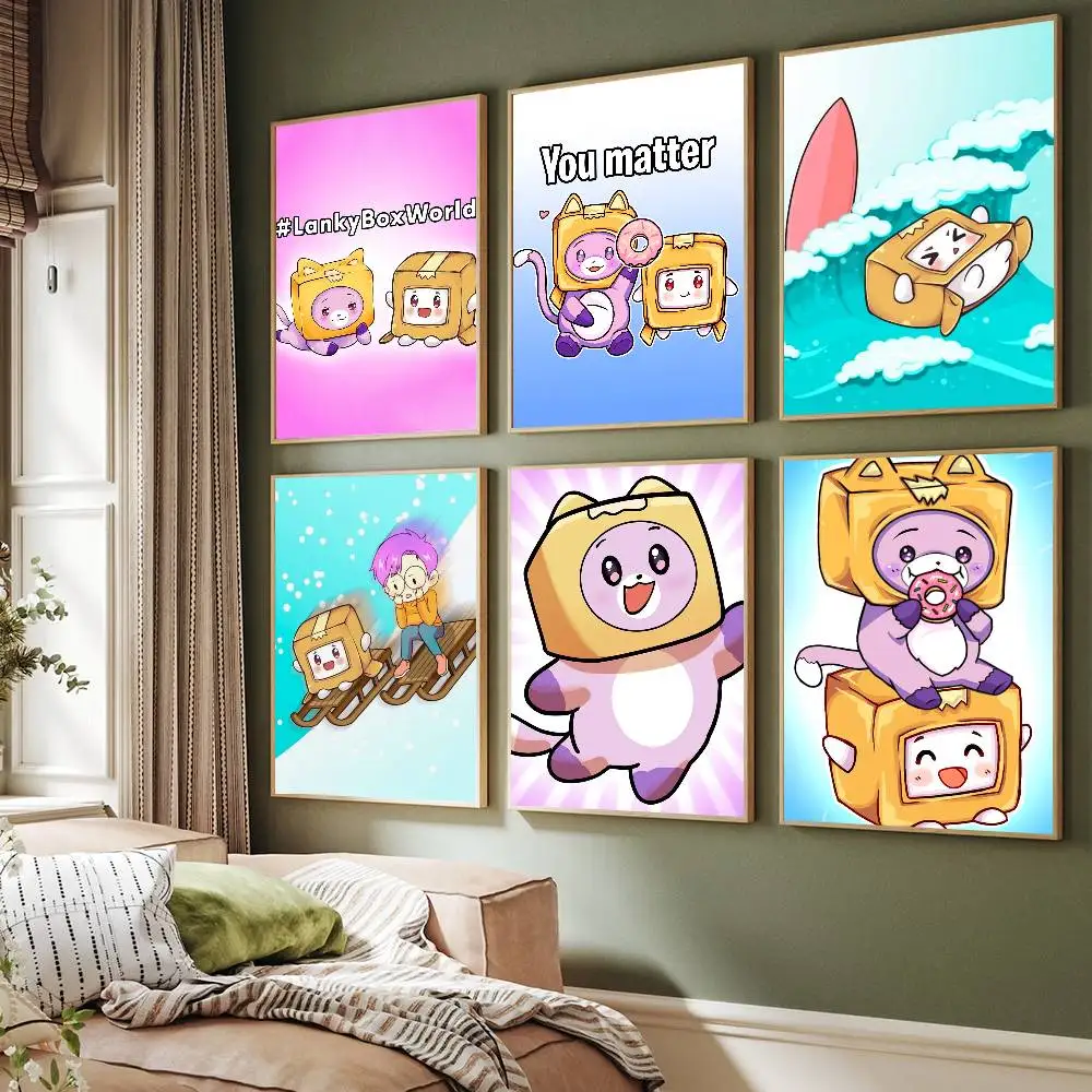 L-Lankybox Cute Poster Sticker HD Quality Wall Decoration Decals Living Home