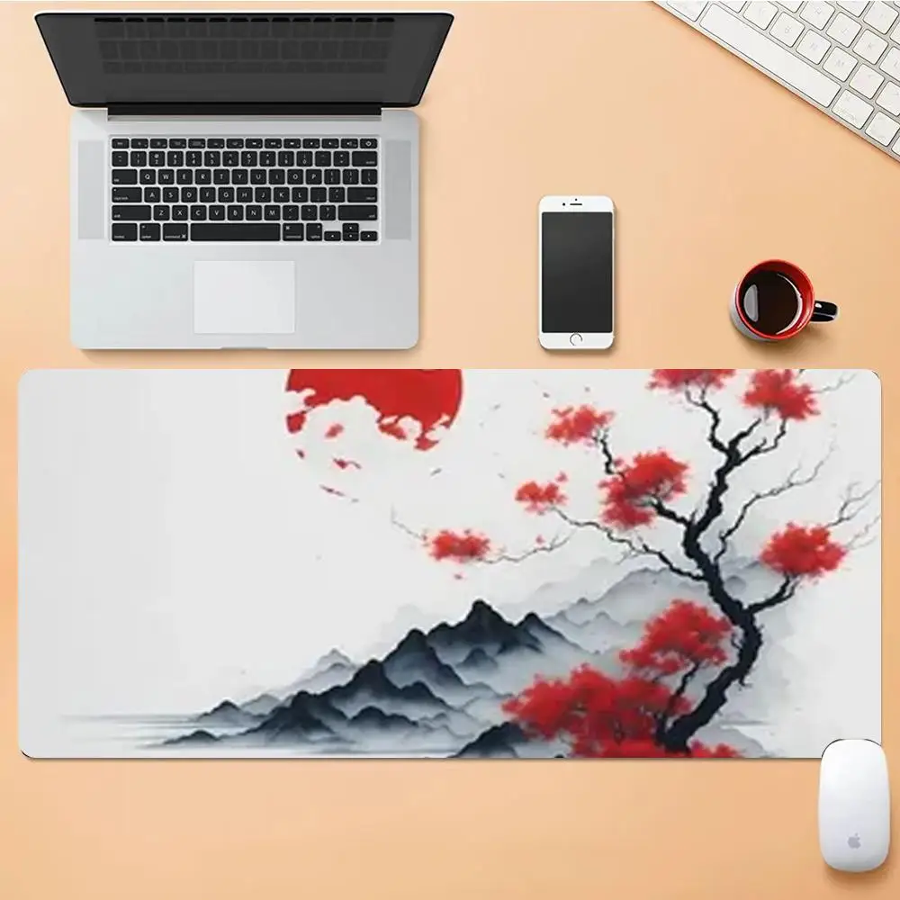 

Vintage ink painting Mouse Pad Desk Mouse Pad Cute HD Desk Pad Extended Gaming Keyboard Mats Large XXL Gamer Mousepad 90x40