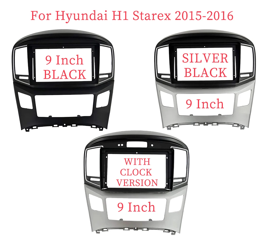 9 Inch Auto Frame Fascia Adapter Decoder Android Radio Dash Montage Paneel Kit Voor Hyundai H1 Starex Staria 2015-2016