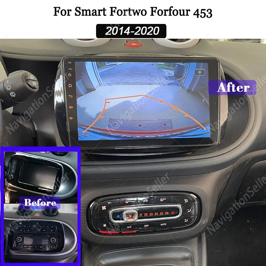 

Carplay Screen For Smart Fortwo Forfour 453 MK3 2015-2019 Autoradio Stereo Upgrade Android Auto Head Unit Navigation System DAB