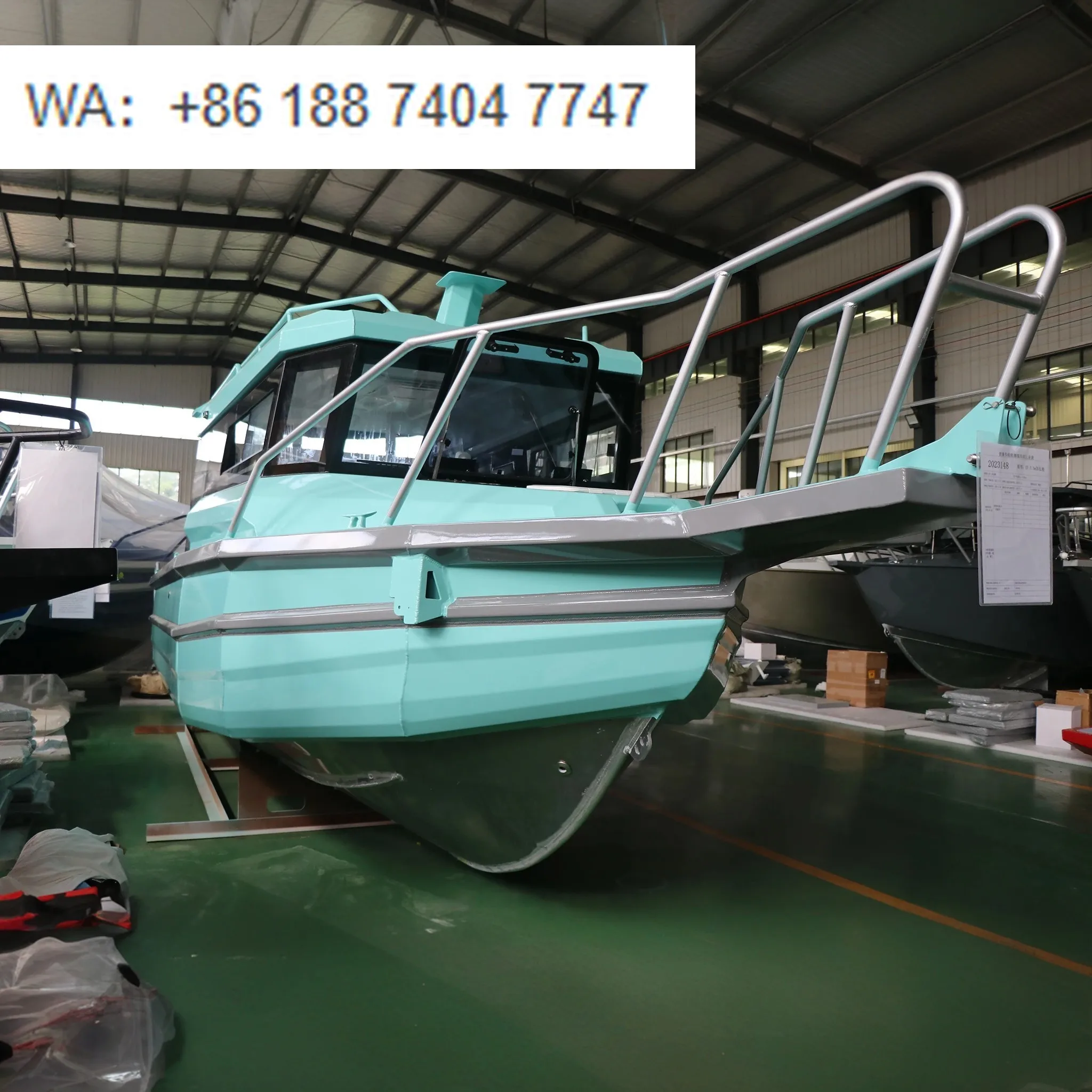 7.5m 25FT Sport Yacht Cabin Cruiser Luxury High Speed Outboard Engine Full Welded Aluminum Fishing Boat