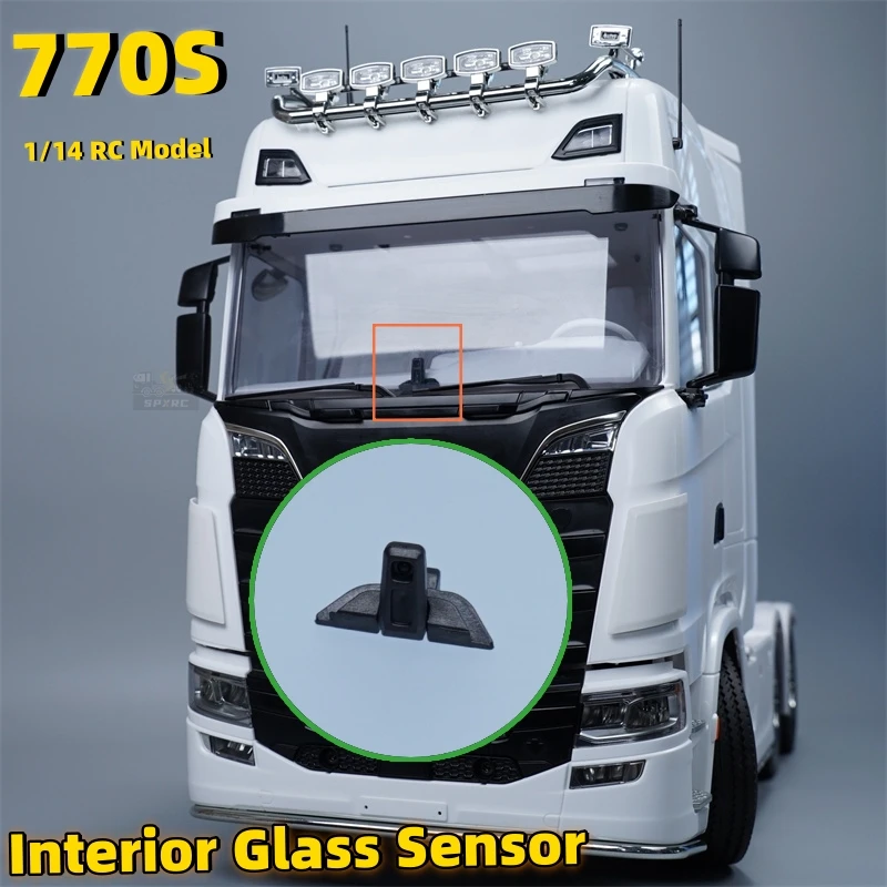 Peça de simulação de sensor de vidro interior 770s para 1/14 tamiya rc scania volvoo benz man tgx caminhão basculante peças de carro de reboque