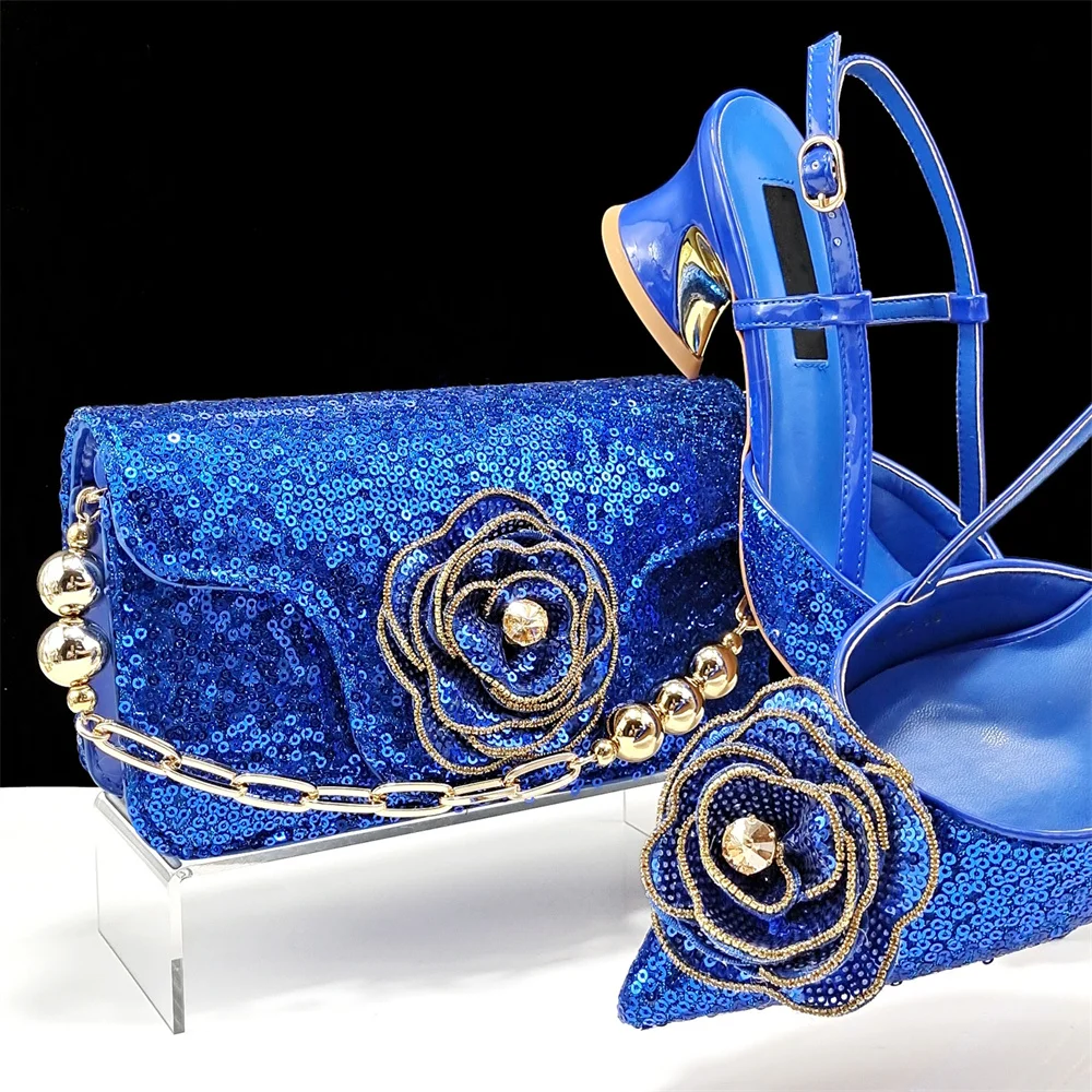 

Latest Summer Style Fashion Pumps Shoes And Bag For Party New Italian High Heels Shoes And Bag To Match Set For Party