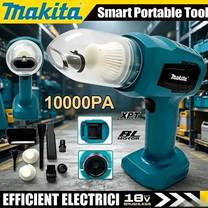 

Мощный мини-пылесос Makita, беспроводной ручной пылесос-воздуходувка для дома с 7 насадками для аккумуляторов 20В/18В.