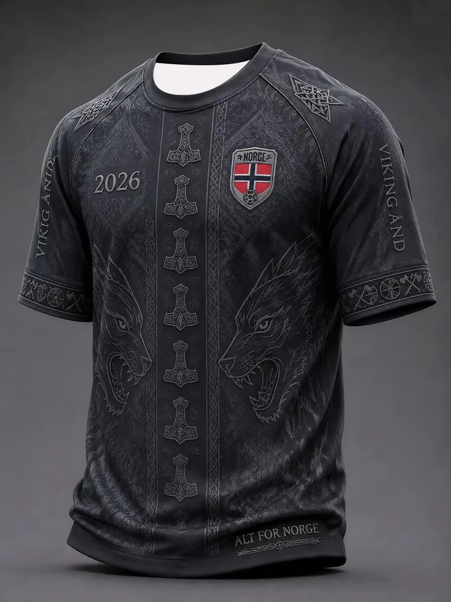 2026 Edition Norwegian Football Training T-Shirt-3D Digital Printing - Comfortable and Breathable - Family-Personalized Clothing