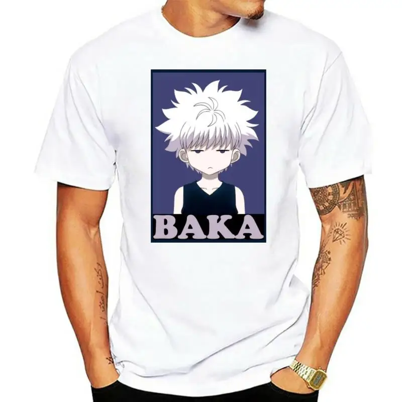 Men Hunter X Hunter Killua Zoldyck Baka Custom Long Sleeve Print Plus Size Bottoming Shirt Vintage Tshirt Men Promotion