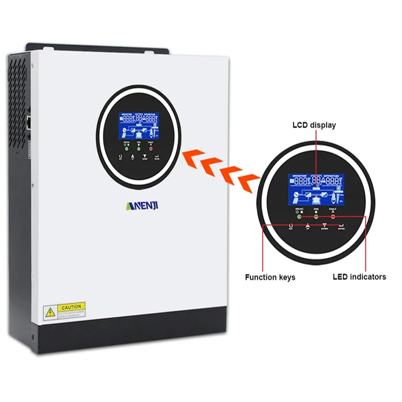 3KW 24V Hybrid Solar Inverter 3000W 220V Pure Sine Wave Off Grid Inversor Photovoltaic Inverter Built-in 80A MPPT Solar Charger