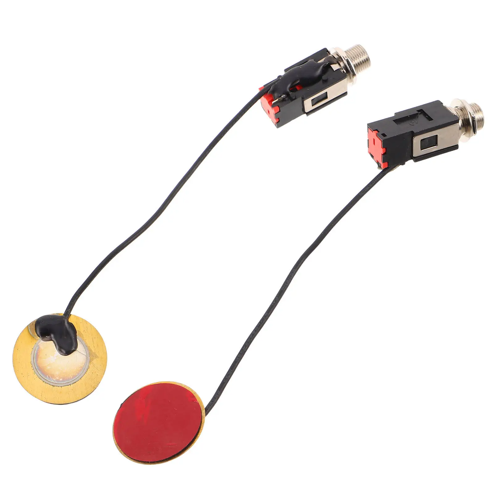 2 micros-piezo auto-adhésifs haute sensibilité pour kalimba, transducteurs de contact acoustiques pour trou de son et autres instruments