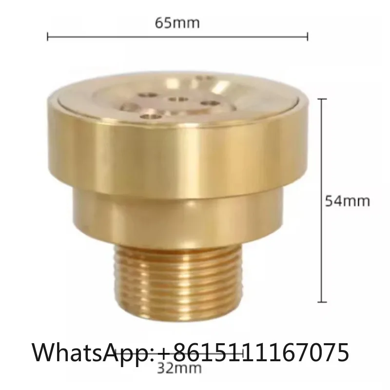 Brass Adjustable 3-Hole Direct Jet Fountain Nozzle, Water Column Sprinkler for Garden Park Pond Music Landscape Fountain