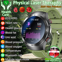 For Huawei Sapphire Glass Non-invasive Health Monitoring Smart Watch Men Laser Therapy Uric Acid Lipid ECG Smartwatches 2025 New