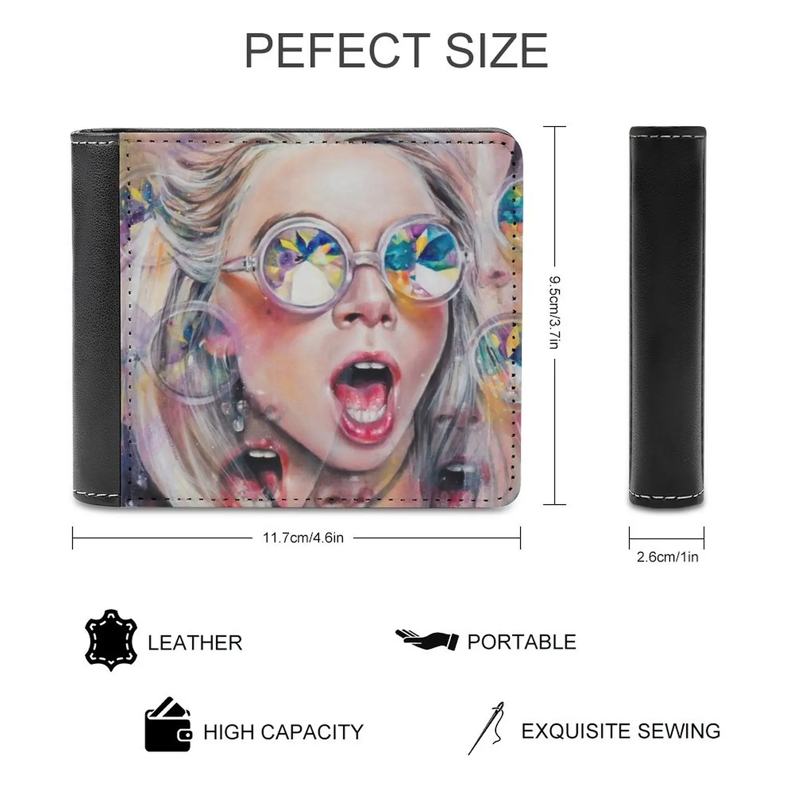 Bear-Be Strong レザーウォレット メンズ スリム財布 カードホルダー ウォレット マネーバッグ Bear Be Strong ジム 面白い 1984 重量挙げ ヴィンテージ