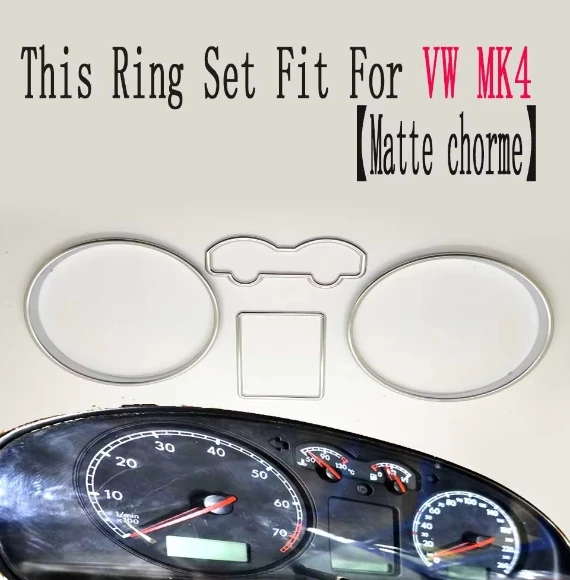 MATT Chrome Speedometer Gauge Dial Ring Instrument Panel Ring fit for VW Golf 4 MK4 Passat 3B B5 T4 Van