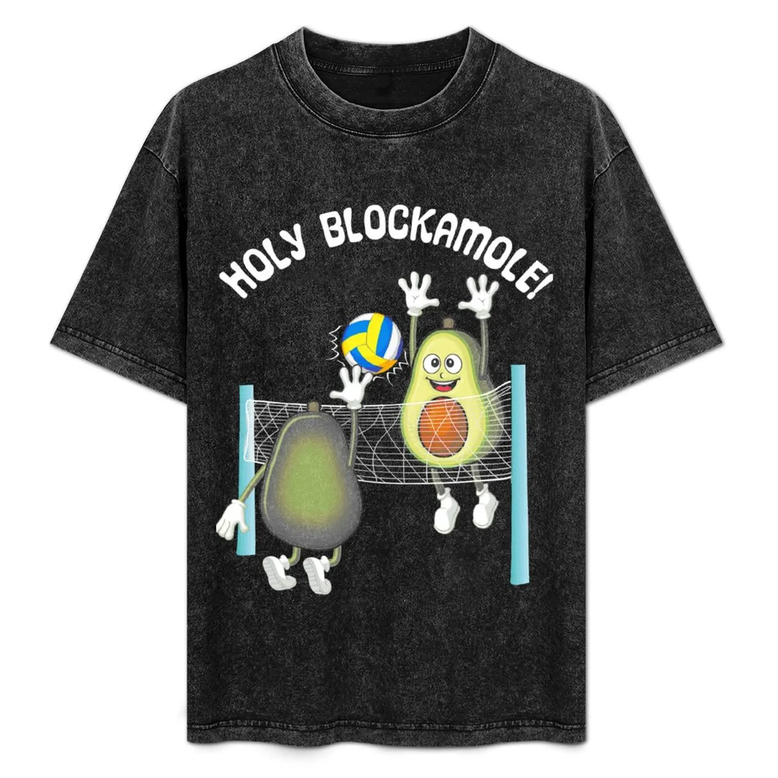 

Holy Blockamole! Guacamole Player Blocker Volleyball T-Shirt Large Size Loose Casual Tee