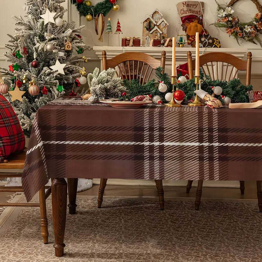 Classic Black Polka Dots Waterproof table cloth, splash-proof tablecloth, for party, Halloween, Christmas, dining, camping