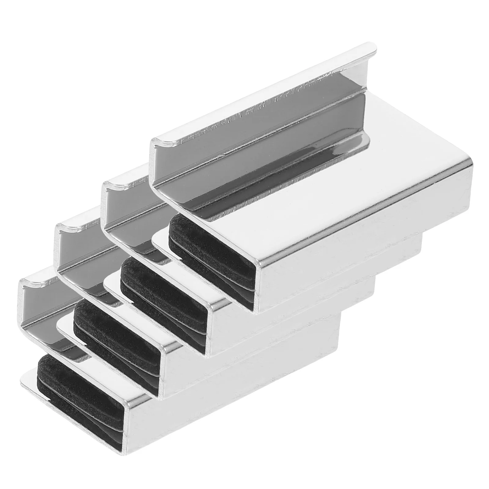 

4pcs Glass Door Handle Cabinet Pulls Double Fork Cold Rolled Steel Clip Versatile Compatibility Showcase Replacement Sturdy