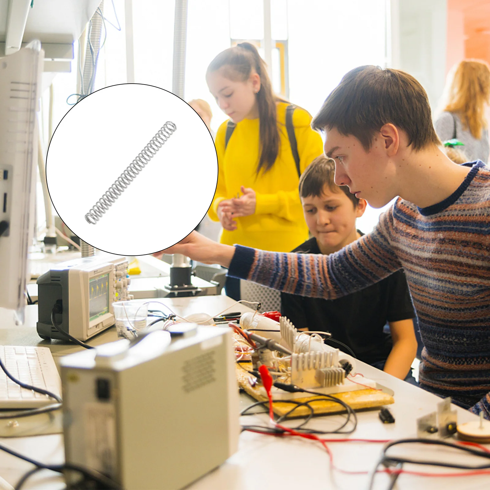 Round Wire Coil Spring Useful Spiral Retractable Stainless Steel Telescopic Practical