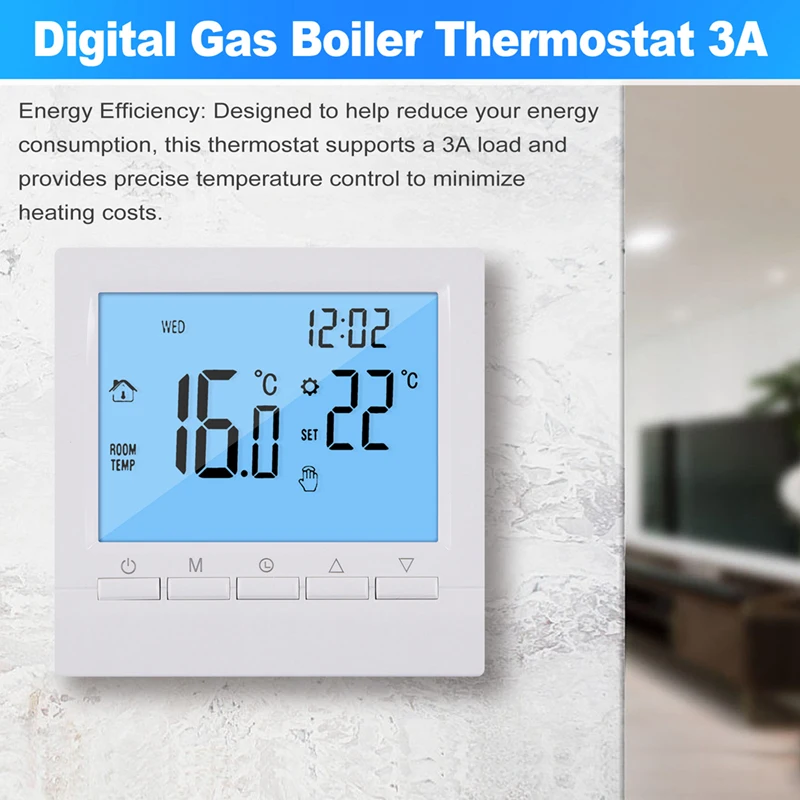 Programmable Digital Thermostat 3A Weekly Room Temperature Controller For Efficient Home Heating